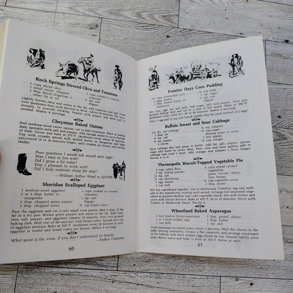 Wyoming Cookin Cookbook 1976 Herb Walker Vibrant Cover Graphics Travel Souvenier - Picture 15 of 16